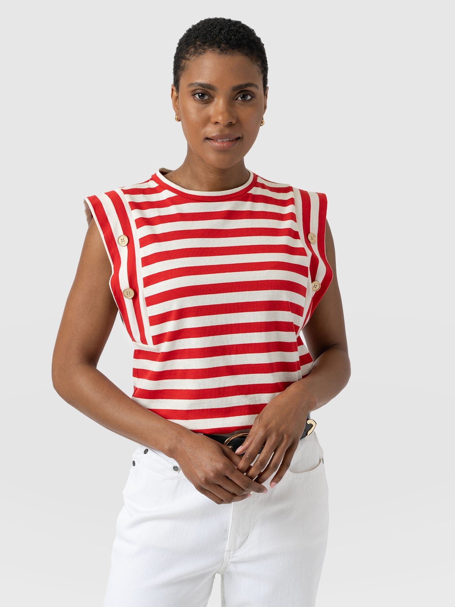 Rowan Tee - Red Stripe - Women's T-Shirts | Saint + Sofia® USA